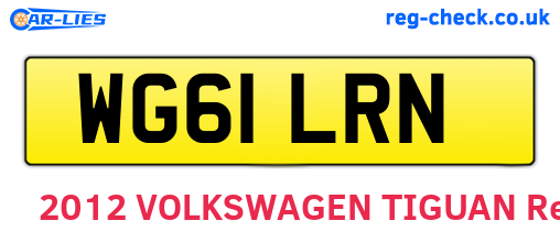 WG61LRN are the vehicle registration plates.