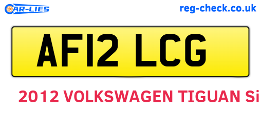 AF12LCG are the vehicle registration plates.