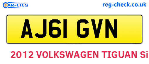 AJ61GVN are the vehicle registration plates.
