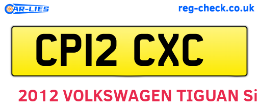 CP12CXC are the vehicle registration plates.