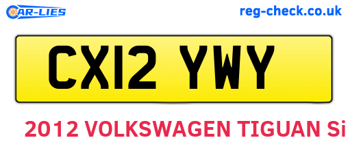 CX12YWY are the vehicle registration plates.