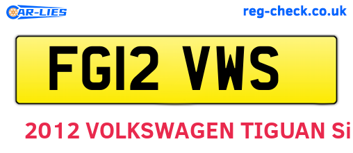 FG12VWS are the vehicle registration plates.