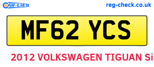 MF62YCS are the vehicle registration plates.