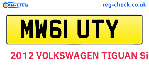 MW61UTY are the vehicle registration plates.