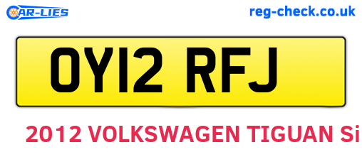 OY12RFJ are the vehicle registration plates.