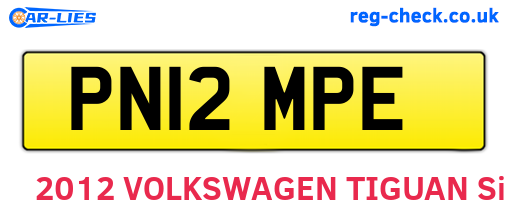 PN12MPE are the vehicle registration plates.