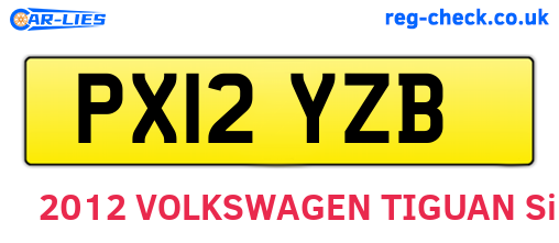 PX12YZB are the vehicle registration plates.