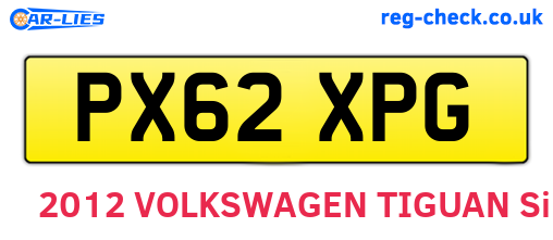 PX62XPG are the vehicle registration plates.