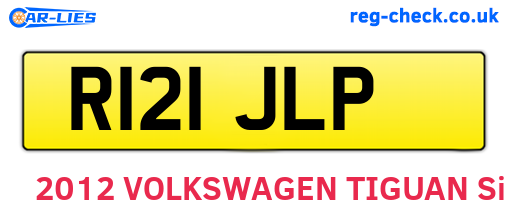 R121JLP are the vehicle registration plates.