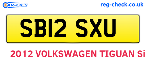 SB12SXU are the vehicle registration plates.