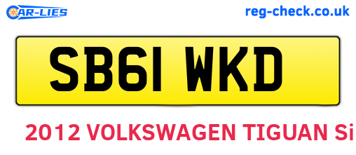 SB61WKD are the vehicle registration plates.