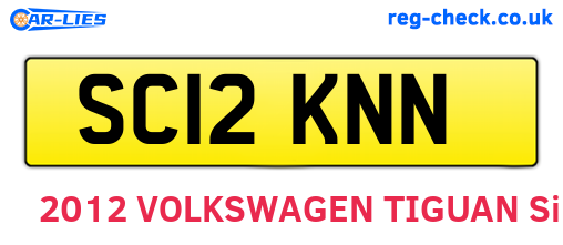 SC12KNN are the vehicle registration plates.