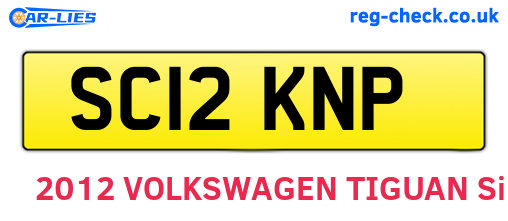 SC12KNP are the vehicle registration plates.