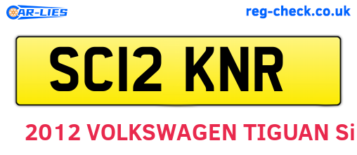 SC12KNR are the vehicle registration plates.