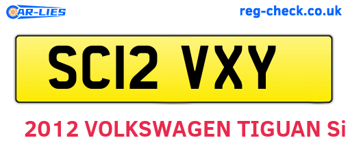 SC12VXY are the vehicle registration plates.