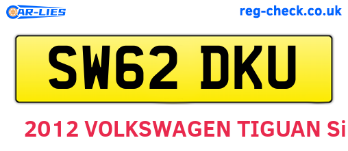 SW62DKU are the vehicle registration plates.