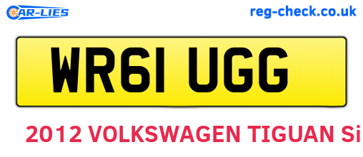WR61UGG are the vehicle registration plates.
