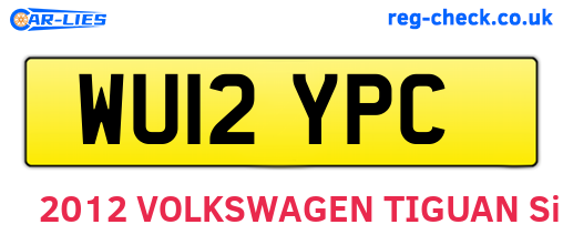 WU12YPC are the vehicle registration plates.
