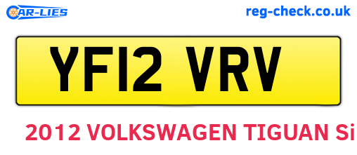 YF12VRV are the vehicle registration plates.