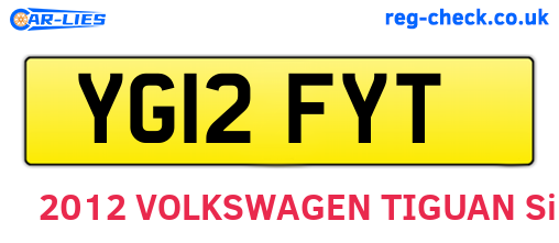 YG12FYT are the vehicle registration plates.