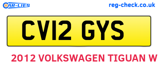 CV12GYS are the vehicle registration plates.