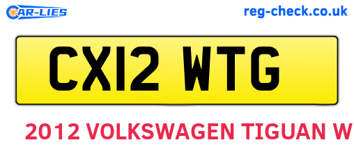 CX12WTG are the vehicle registration plates.