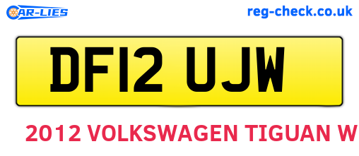DF12UJW are the vehicle registration plates.