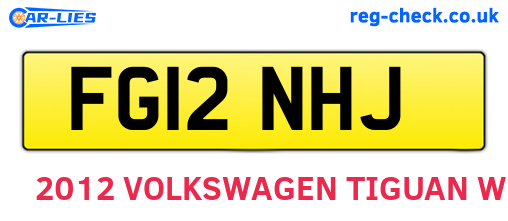 FG12NHJ are the vehicle registration plates.