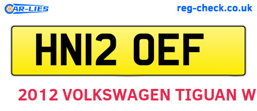 HN12OEF are the vehicle registration plates.