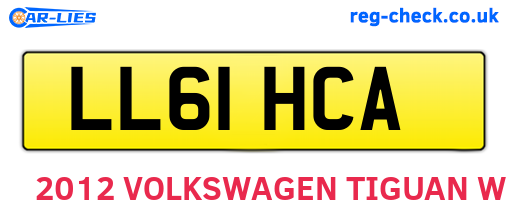 LL61HCA are the vehicle registration plates.