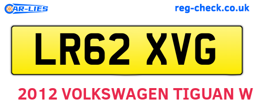 LR62XVG are the vehicle registration plates.