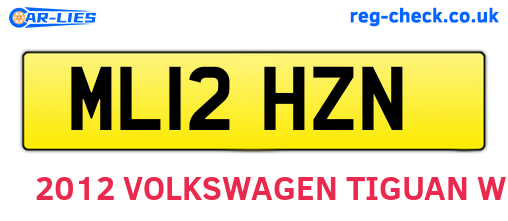ML12HZN are the vehicle registration plates.