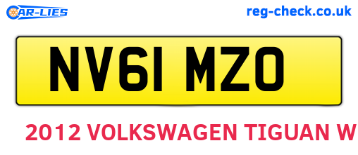 NV61MZO are the vehicle registration plates.