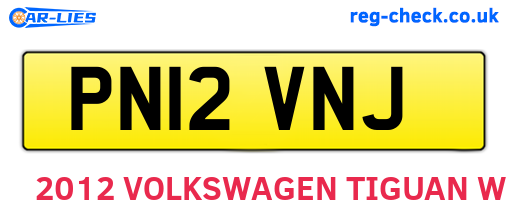 PN12VNJ are the vehicle registration plates.