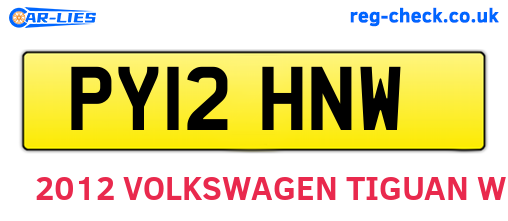 PY12HNW are the vehicle registration plates.