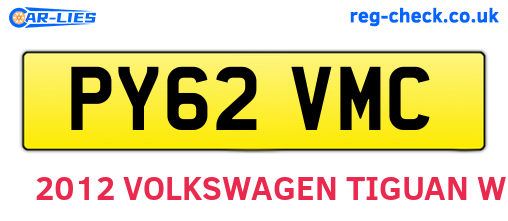 PY62VMC are the vehicle registration plates.