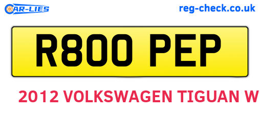 R800PEP are the vehicle registration plates.