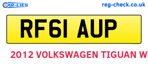 RF61AUP are the vehicle registration plates.
