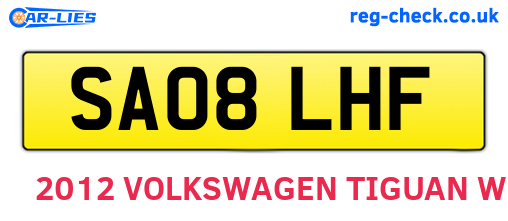 SA08LHF are the vehicle registration plates.
