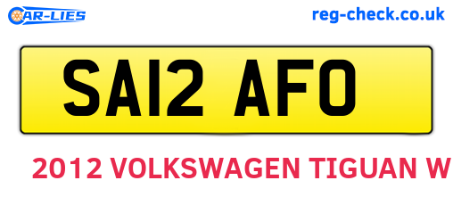SA12AFO are the vehicle registration plates.