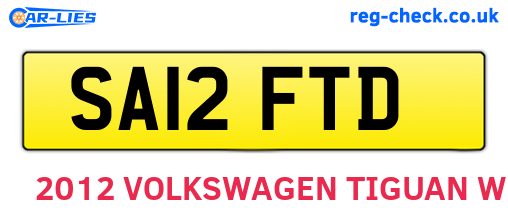 SA12FTD are the vehicle registration plates.