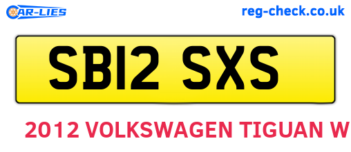 SB12SXS are the vehicle registration plates.