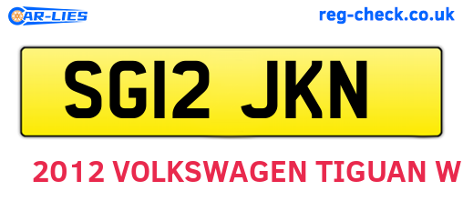 SG12JKN are the vehicle registration plates.