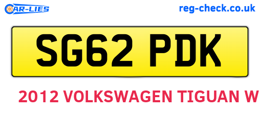 SG62PDK are the vehicle registration plates.