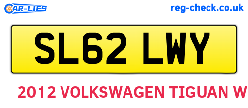 SL62LWY are the vehicle registration plates.