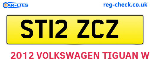 ST12ZCZ are the vehicle registration plates.