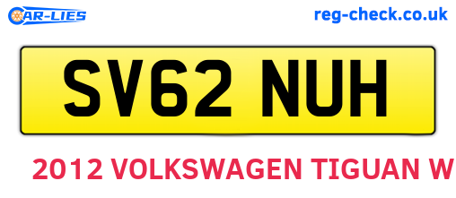 SV62NUH are the vehicle registration plates.