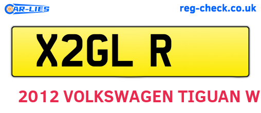 X2GLR are the vehicle registration plates.