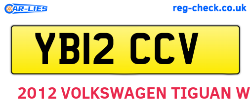 YB12CCV are the vehicle registration plates.