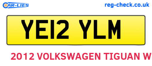 YE12YLM are the vehicle registration plates.
